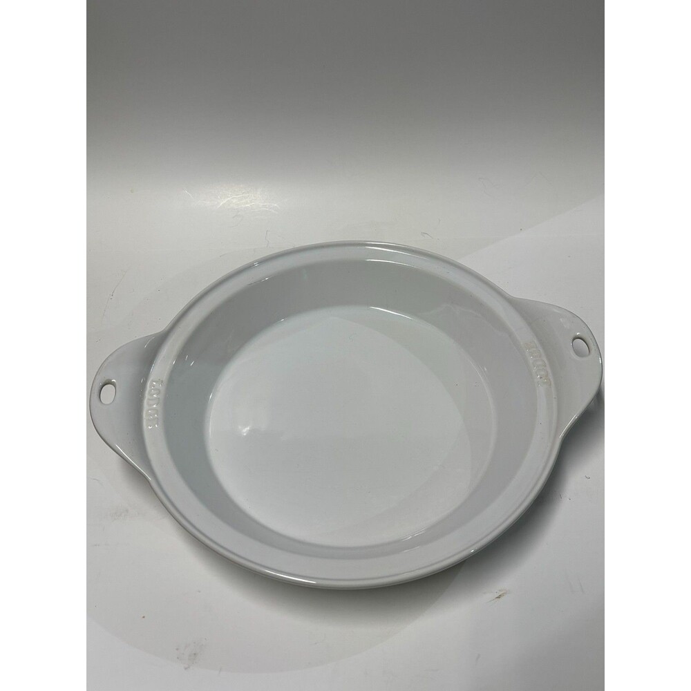 Lodge 9.5" White Ceramic Round Baking Dish Casserole Pie Baker Oven Safe